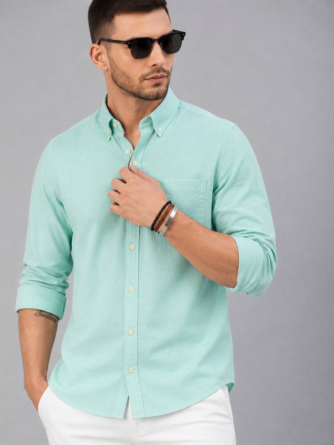Men’s Black Solid Full Sleeve Button Down Casual Shirt