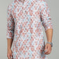 Men’s Multicolour Printed Textured Kurta
