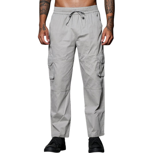 Light Grey Solid Cargo Pants Fabric – Comfortable and Durable for Everyday Wear