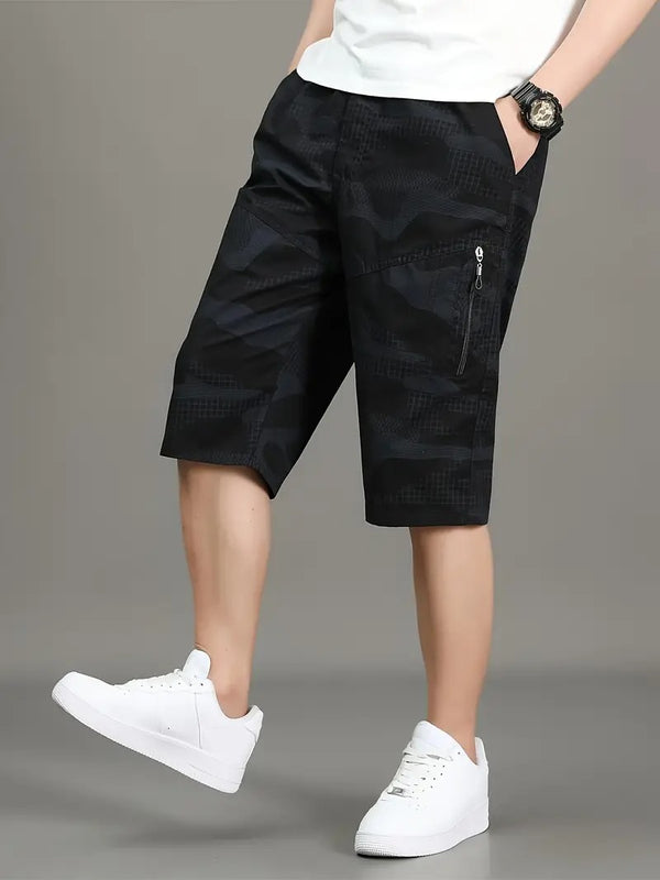 Men’s Black Camo Utility Cargo Shorts