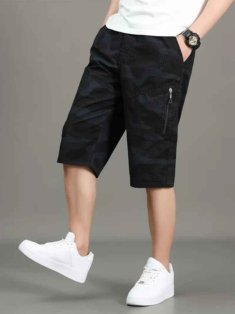 Men’s Black Camo Utility Cargo Shorts