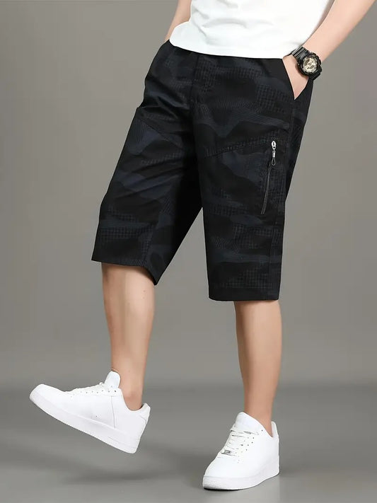 Men’s Black Camo Utility Cargo Shorts