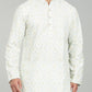 Men’s Brown Geometric Printed Textured Kurta