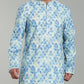 Men’s Brown Geometric Printed Textured Kurta