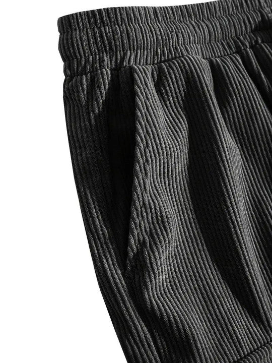 Men’s Grey Textured Relaxed Fit Shorts – Premium Casual Summer Shorts