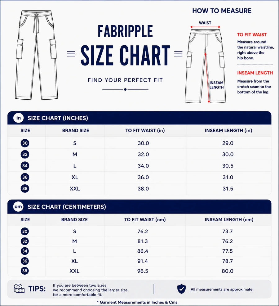 Fabripple Men’s Black Utility Cargo Pants
