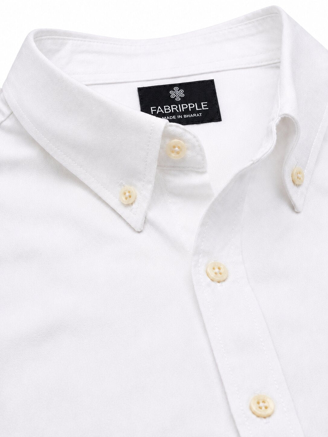 Men’s White Solid Full Sleeve Button-Down Casual Shirt