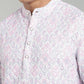 Men’s Red Ethnic Printed Textured Kurta