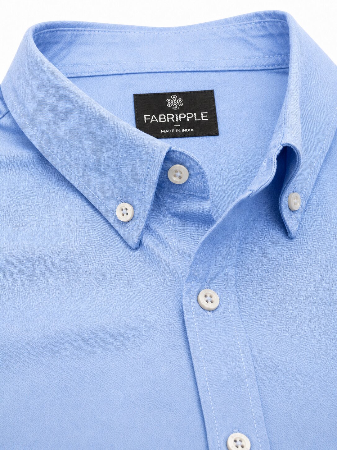 Men’s Sky Blue Solid Full Sleeve Button-Down Casual Shirt