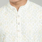 Men’s Yellow Ethnic Printed Textured Kurta