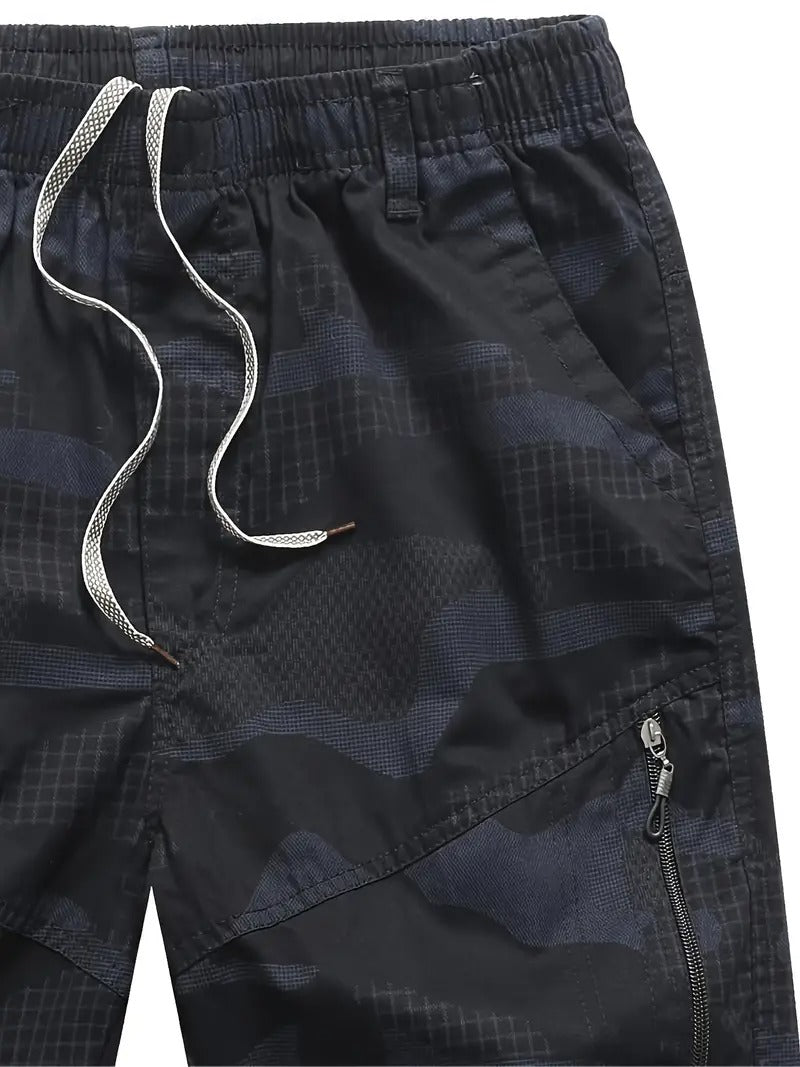 Men’s Black Camo Utility Cargo Shorts
