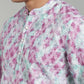 Men’s Pink Geometric Printed Textured Kurta