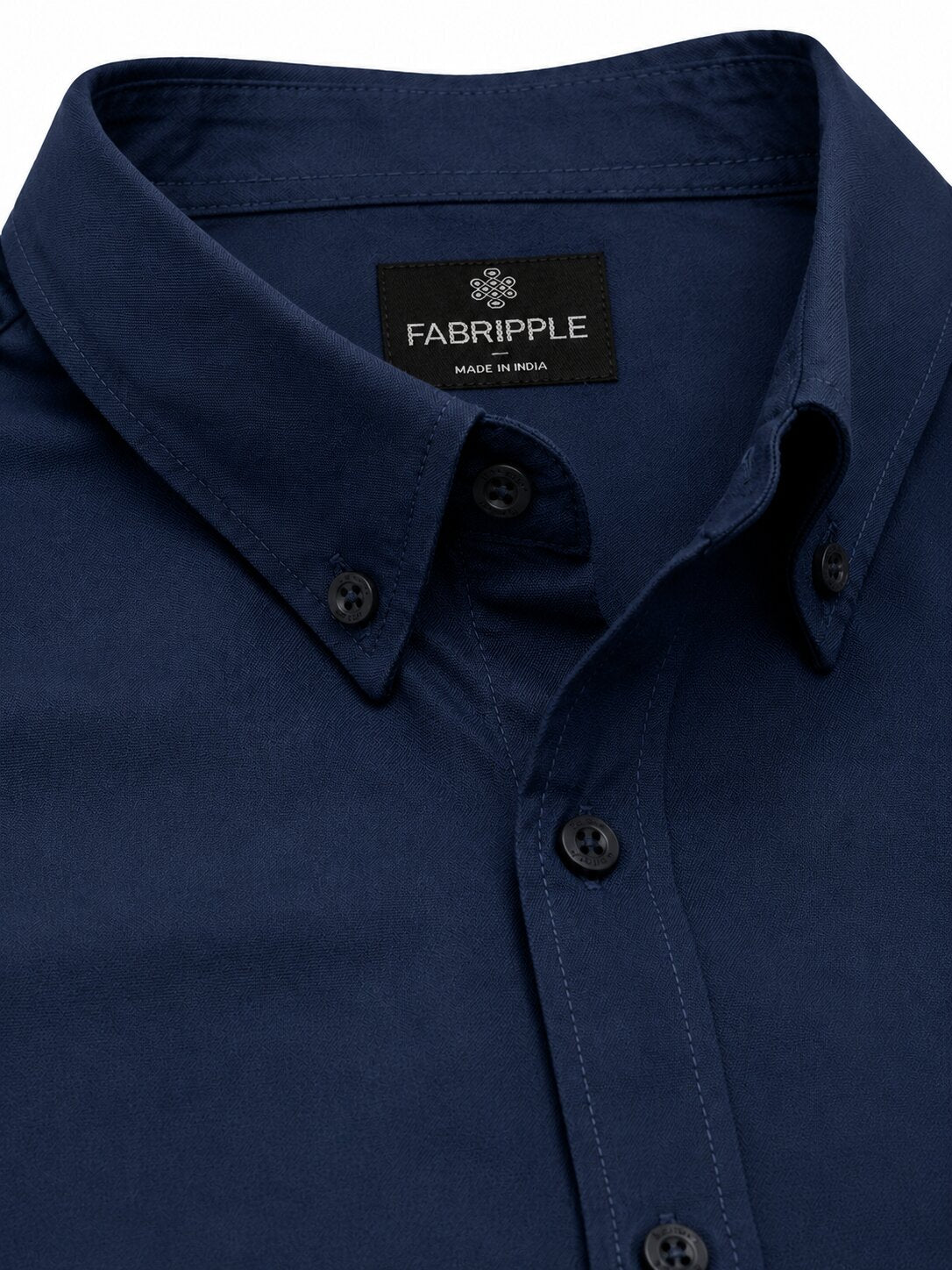 Men’s Navy Blue Solid Full Sleeve Button Down Casual Shirt