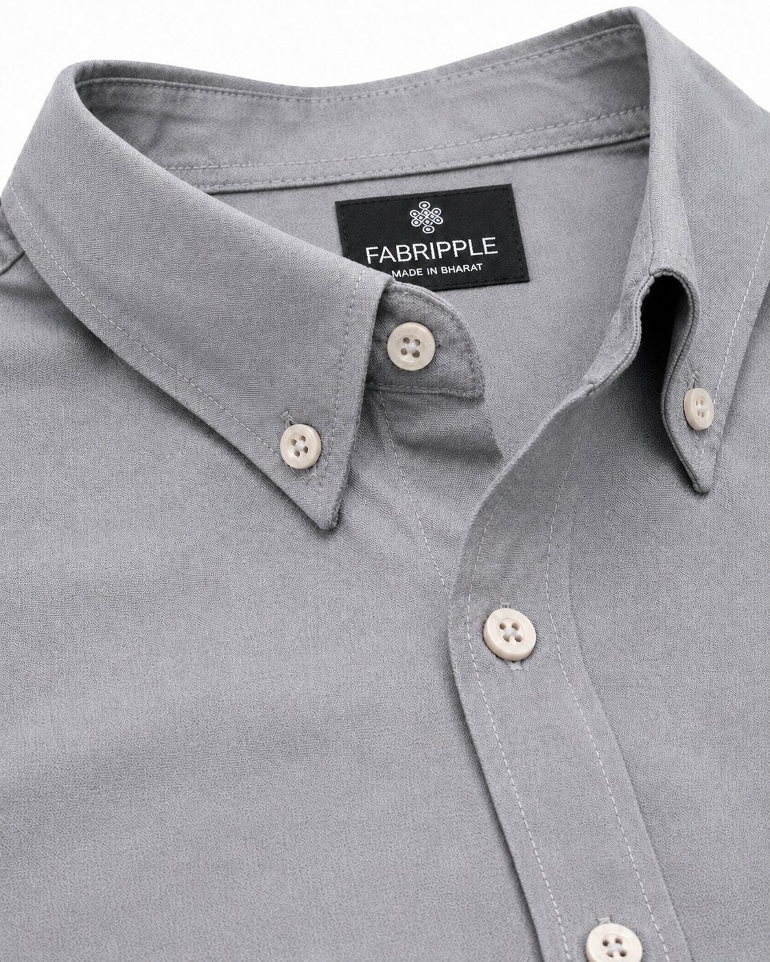 Men’s Grey Solid Full Sleeve Button Down Casual Shirt