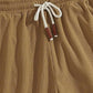 Men’s Khaki Waffle Texture Shorts – Relaxed Fit Casual Summer Shorts