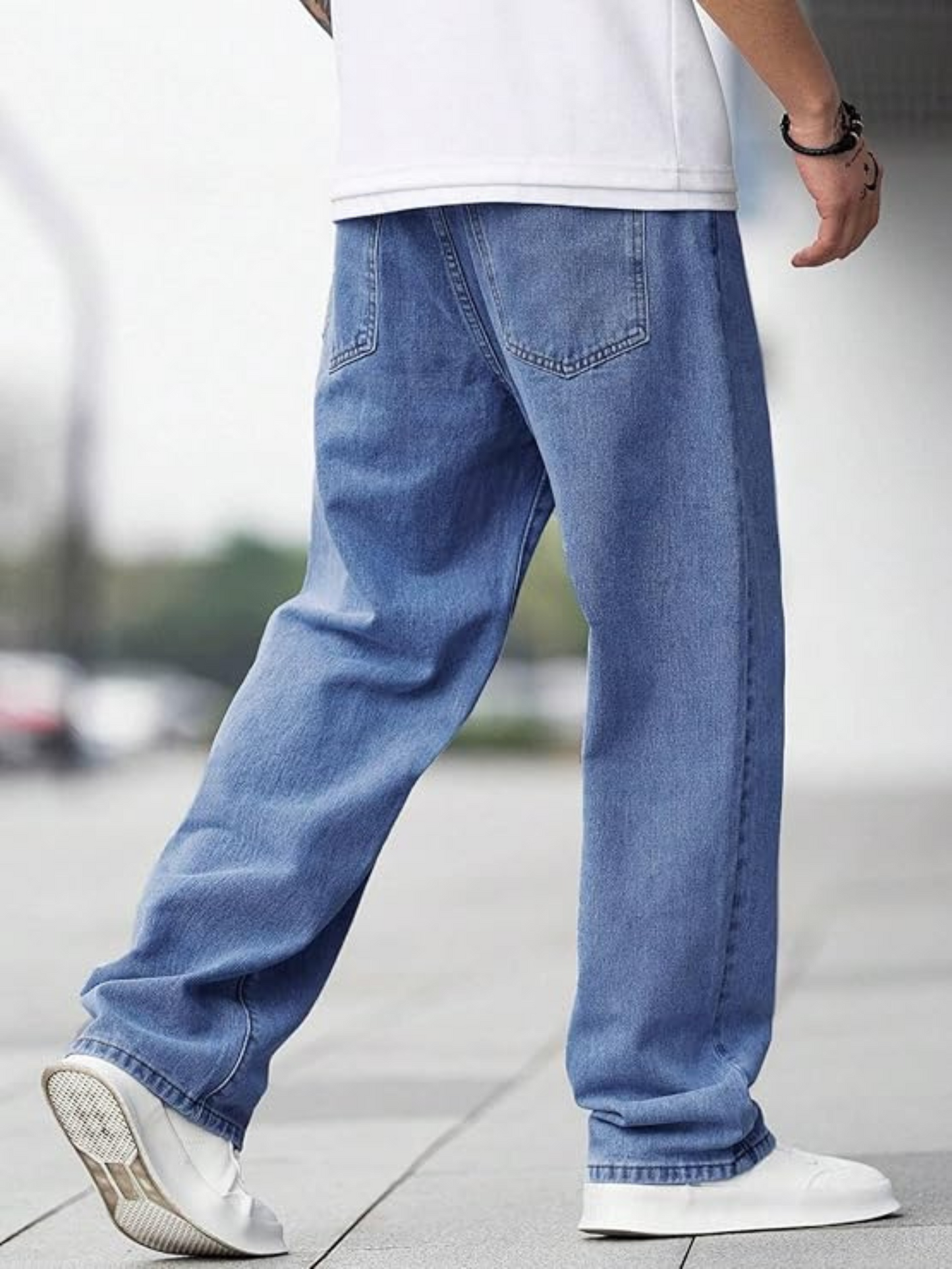 Men's Loose Fit Baggy Jeans(Blue) – Durable, Stylish & Breathable