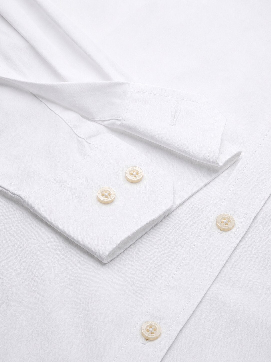 Men’s White Solid Full Sleeve Button-Down Casual Shirt