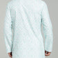 Men’s Sea Blue Ethnic Printed Textured Kurta