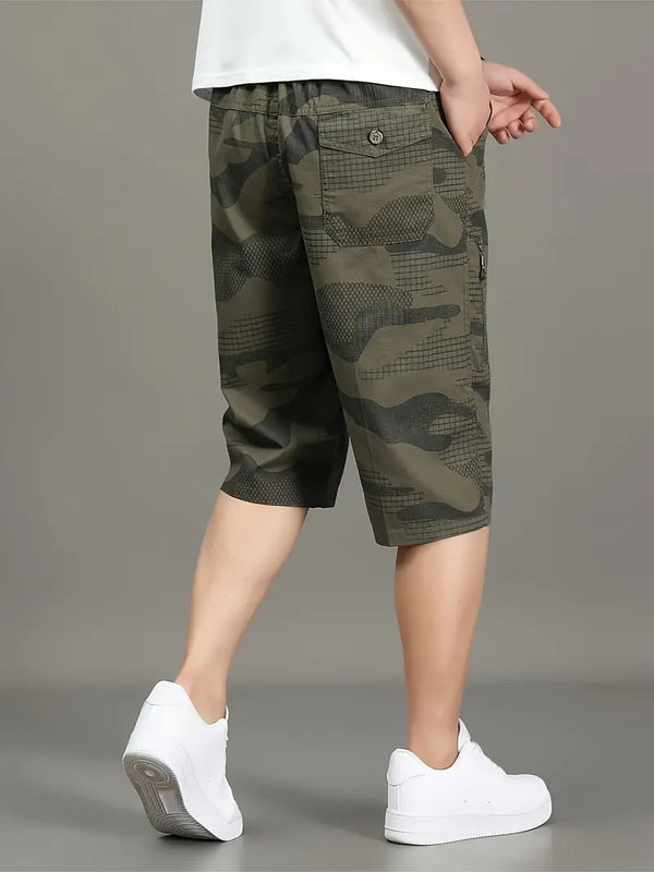 Men’s Green Camo Utility Cargo Shorts