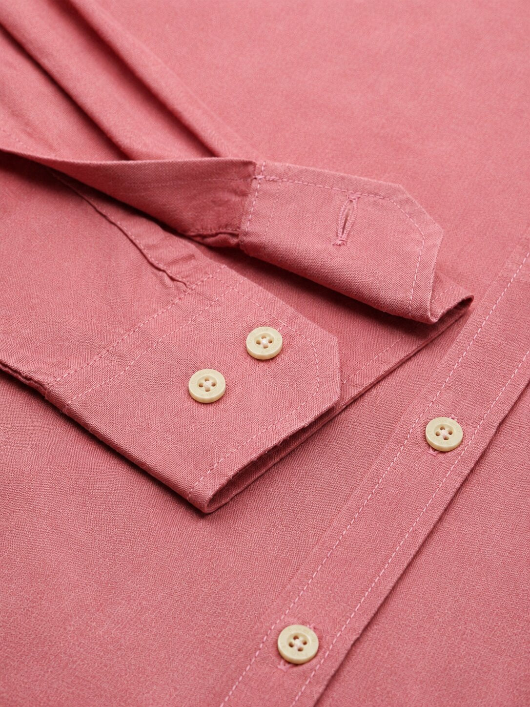 Men’s Pink Solid Full Sleeve Button Down Casual Shirt