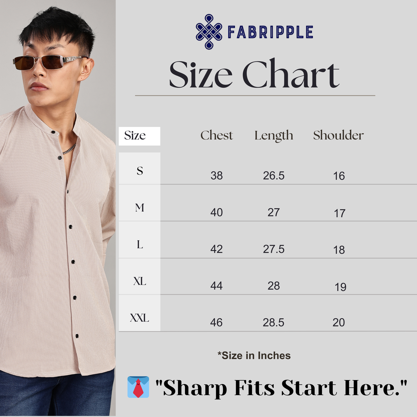 Men's Casual Mandarin Collar Shirt(ORANGE) – Premium Cotton Blend