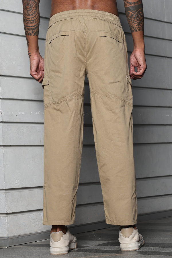 Men’s Heavy-Duty Cotton Cargo Pants(BEIGE) – Rugged Style, All-Day Comfort