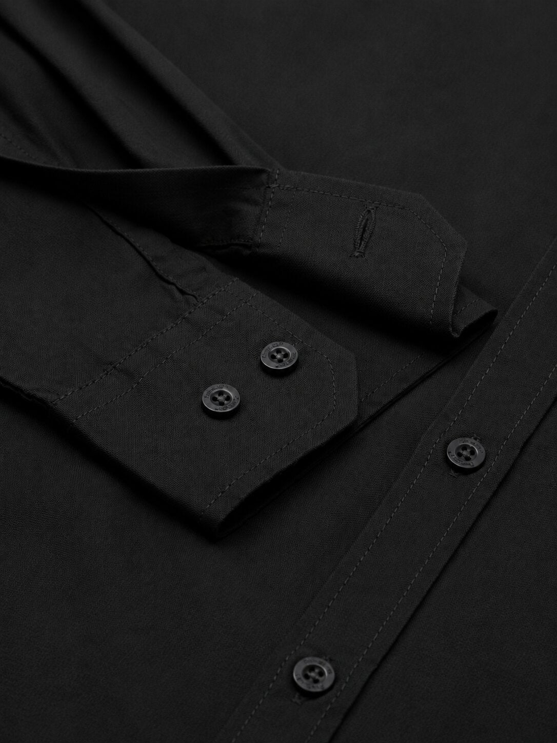 Men’s Black Solid Full Sleeve Button Down Casual Shirt