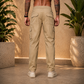 Men’s Beige Cargo Pants – Relaxed Fit Utility Streetwear Trousers