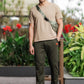 Men's Black Textured Track Pants – Straight Fit