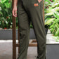 Men's Green Textured Track Pants – Relaxed Fit