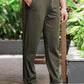 Men's Green Textured Track Pants – Relaxed Fit