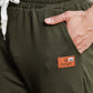 Men's Green Textured Track Pants – Relaxed Fit