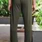 Men's Green Textured Track Pants – Relaxed Fit