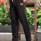 Men's Black Textured Track Pants – Straight Fit