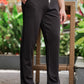 Men's Black Textured Track Pants – Straight Fit