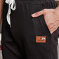 Men's Black Textured Track Pants – Straight Fit