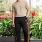 Men's Dark Grey Textured Track Pants – Straight Fit