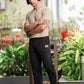 Men's Black Textured Track Pants – Straight Fit