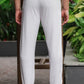 Men's White Textured Track Pants – Straight Fit