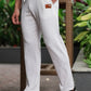 Men's White Textured Track Pants – Straight Fit