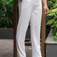 Men's White Textured Track Pants – Straight Fit