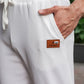 Men's White Textured Track Pants – Straight Fit