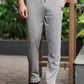 Men's Light Grey Textured Track Pants – Straight Fit