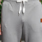 Men's Light Grey Textured Track Pants – Straight Fit