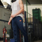 Men's Navy Blue Textured Track Pants – Straight Fit