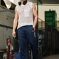 Men's Black Textured Track Pants – Straight Fit