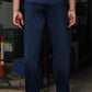 Men's Navy Blue Textured Track Pants – Straight Fit