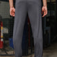 Men's Dark Grey Textured Track Pants – Straight Fit