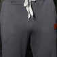 Men's Dark Grey Textured Track Pants – Straight Fit