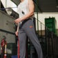 Men's Black Textured Track Pants – Straight Fit